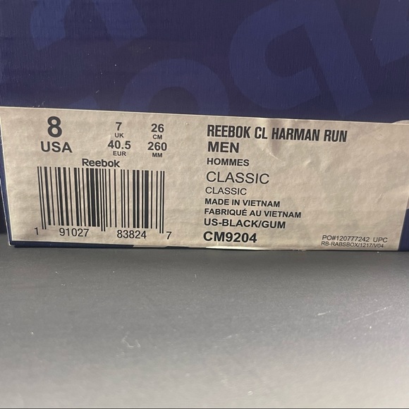 Reebok Classic Harman Leather Sneakers | Black (Men’s 8)(Women’s 9.5) - Picture 10 of 10